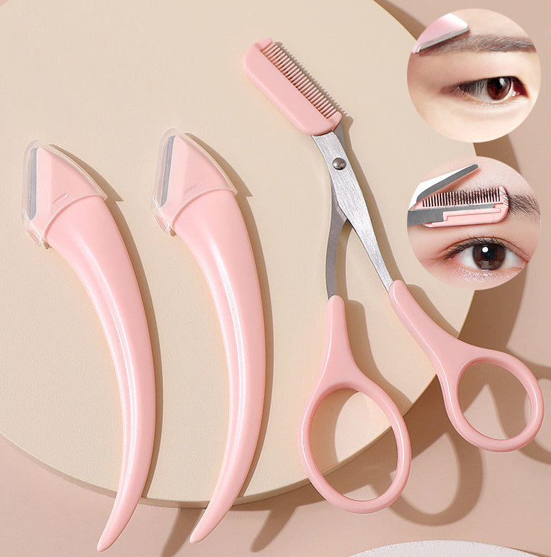 Eyebrow Trimming Knife With Comb Curved Moon Small Beauty Supplies Gadgets Eyebrow Trimming Knife With Comb Curved Moon Small Beauty Supplies Gadgets